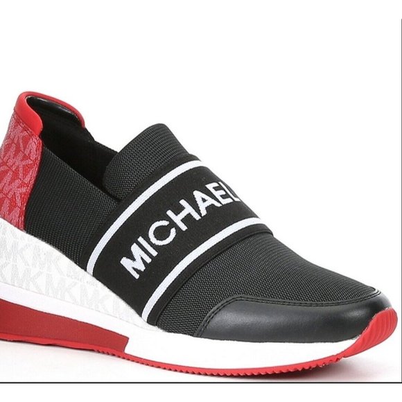 MICHAEL KORS Women's Felix Trainer Small Tech Sneakers Black - Picture 4 of 5